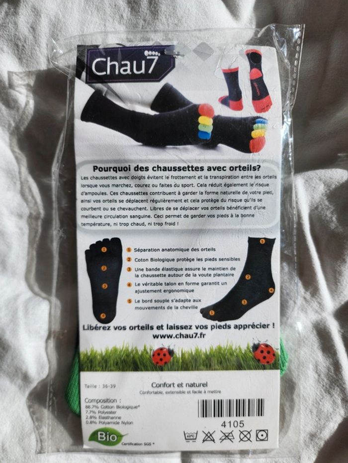 Chaussettes à orteils en coton neuves - photo numéro 2