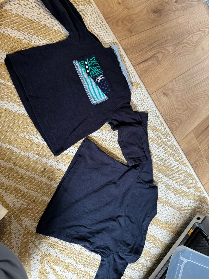 Lots deux tee shirts manches longues bleu - photo numéro 2