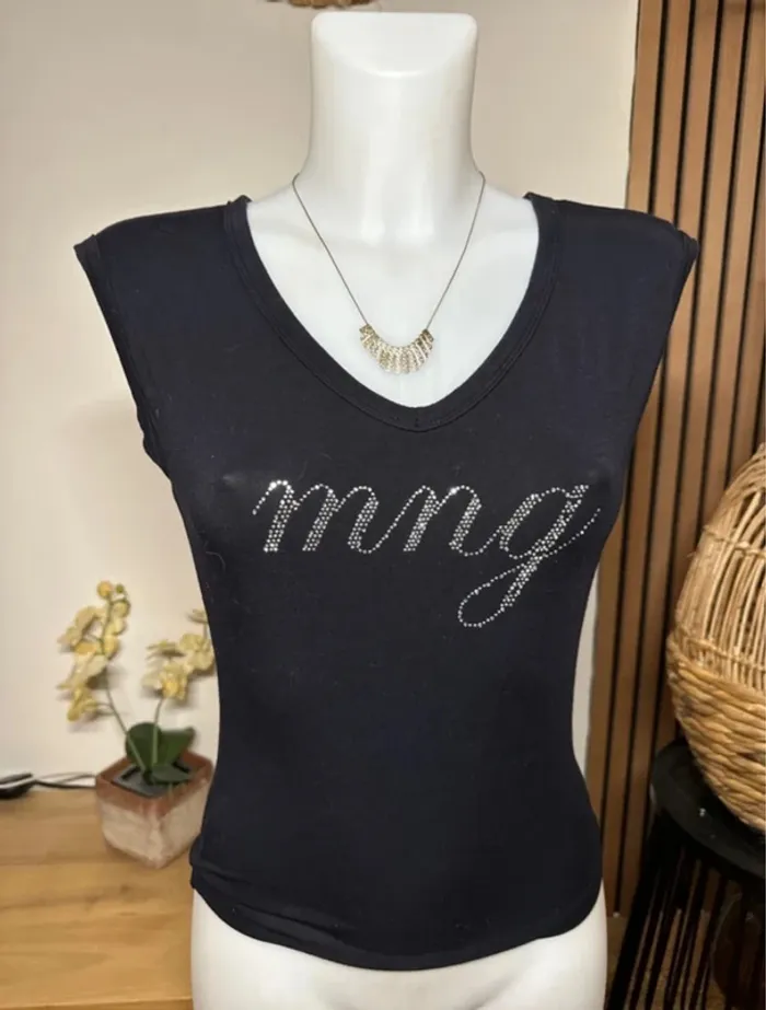 T-shirt noir strass - photo numéro 2