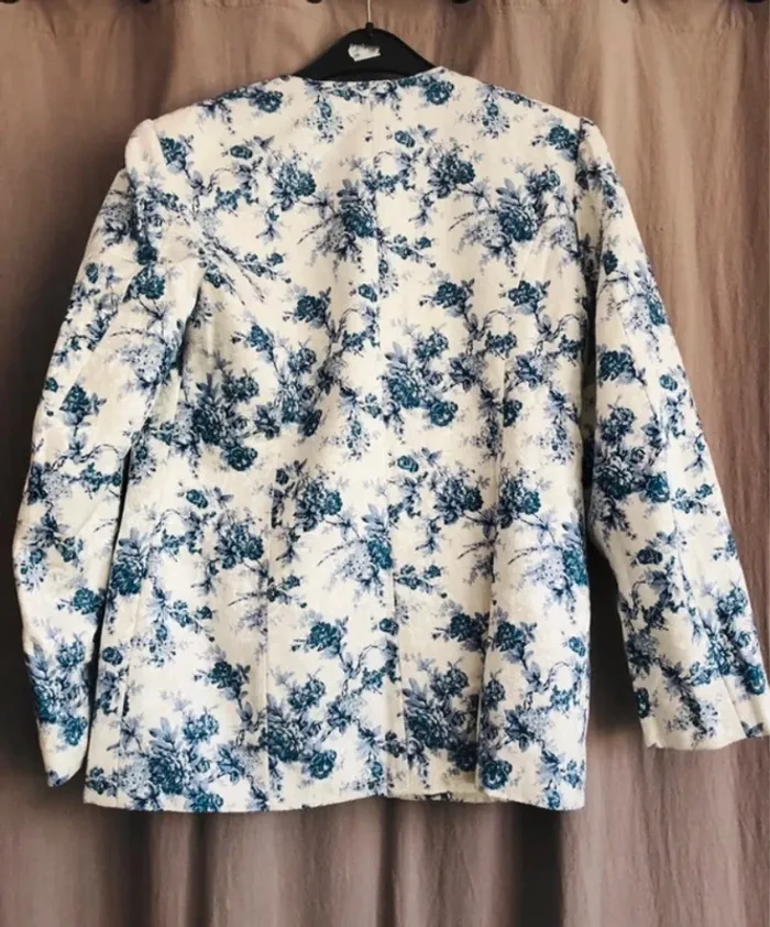Veste tailleur fleurie femme taille 42 XL - photo numéro 2