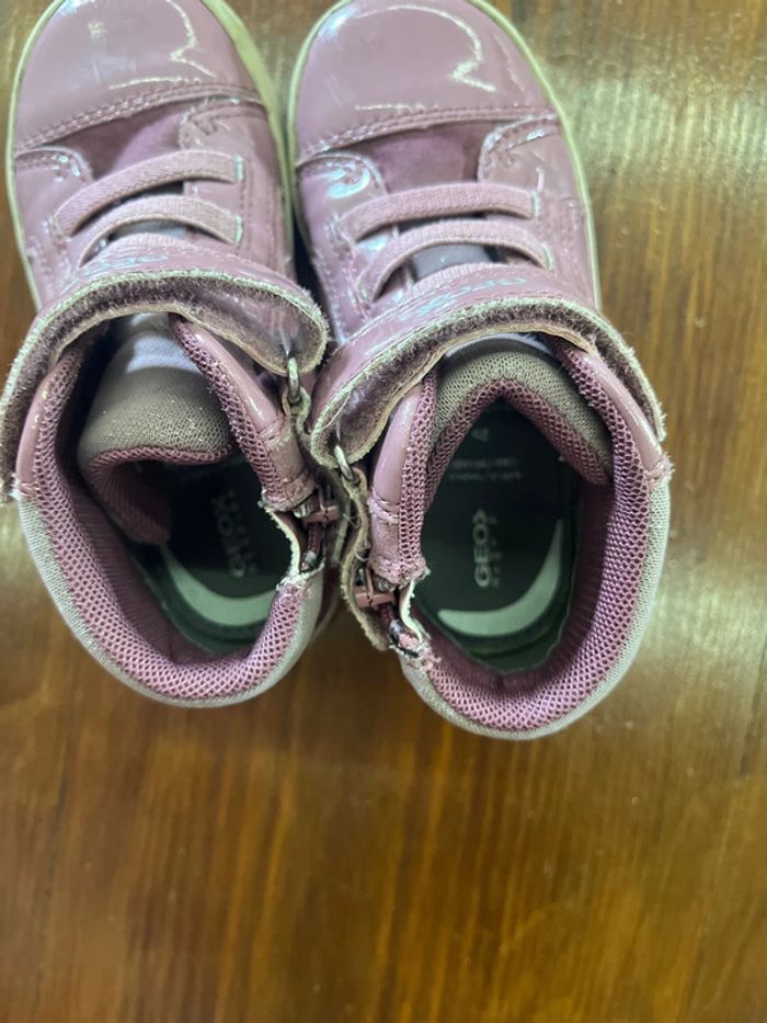 Geox 25 baskets haute rose Lila foncé cuir - photo numéro 5