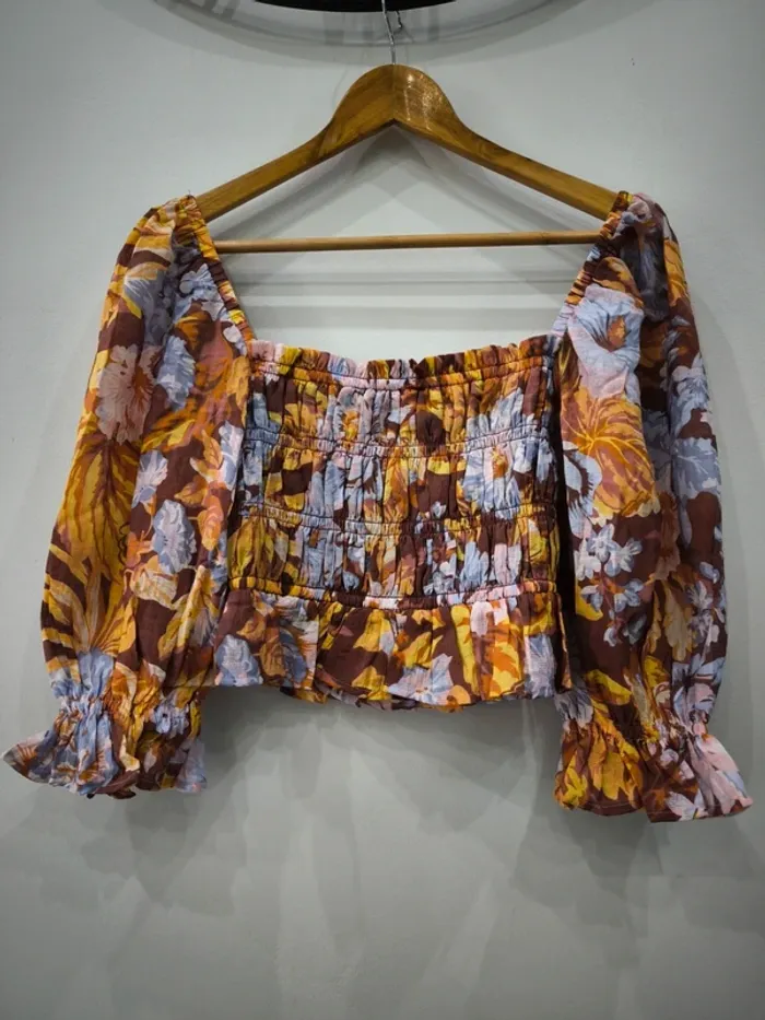 Blouse fleurie Minkpink – taille XS – neuve avec étiquette - photo numéro 3