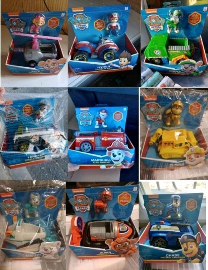 Lot de 9 paw patrol