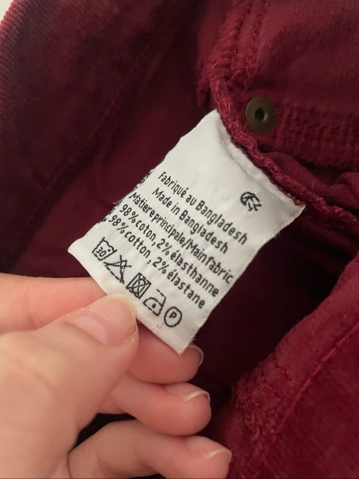 Pantalon velours bordeaux (10A) - photo numéro 6