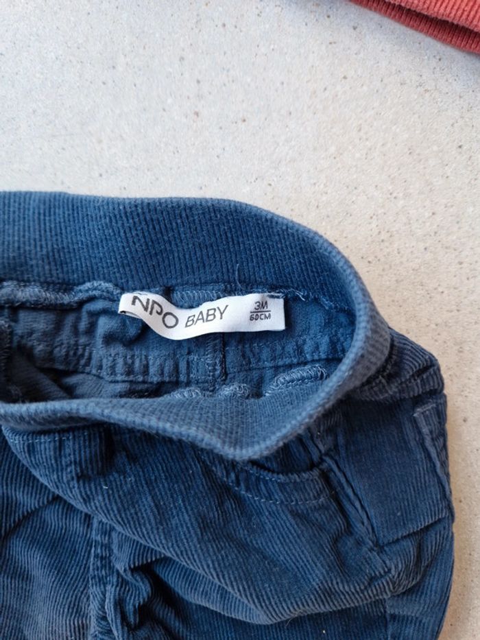 Ensemble pull et pantalon imitation velours 3 mois - photo numéro 3