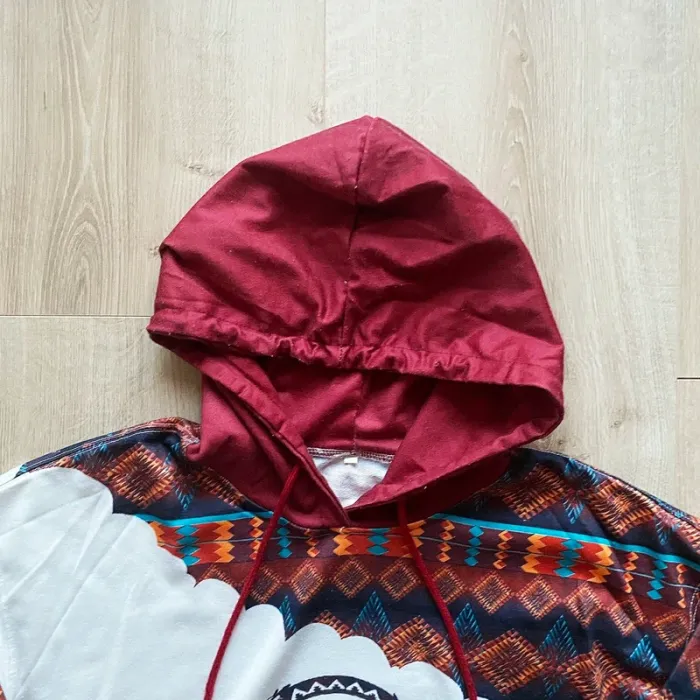 Vintage Native American Sweat-Shirt / Amerindian Hoodie Homme Exclusive Ethnique (Taille L) - photo numéro 6