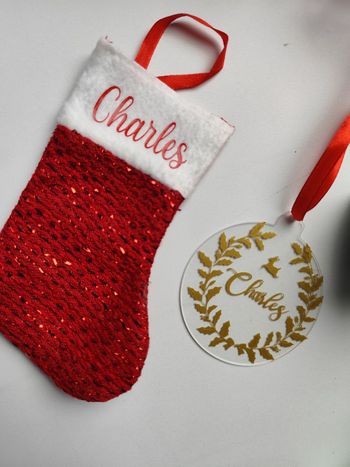 Chaussettes de Noël - boules de Noël personnalisé