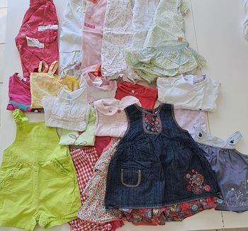 Grand Lot Bébé Fille Printemps-Été - 6 mois - 22 articles