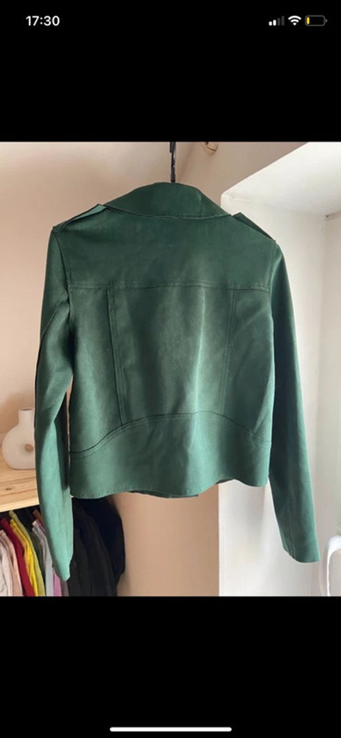 Veste perfecto en suédine vert - photo numéro 5