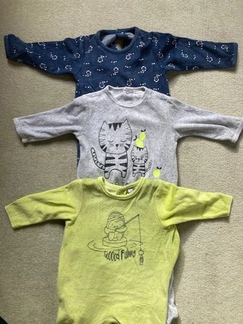 Lot de 3 Grenouillères 9 mois