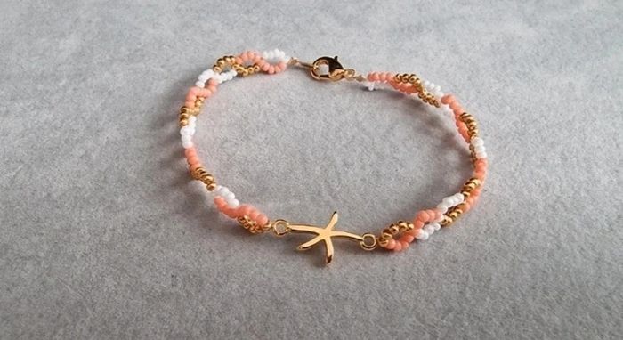 Bracelet thème vacances/été étoile de mer - photo numéro 3