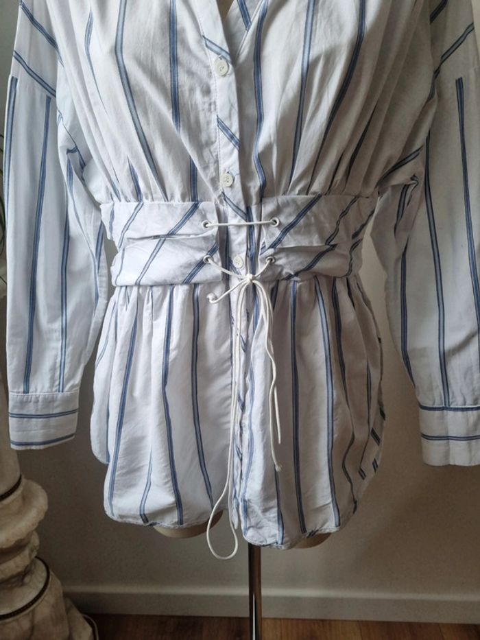 Chemise rayé en coton corset - photo numéro 2