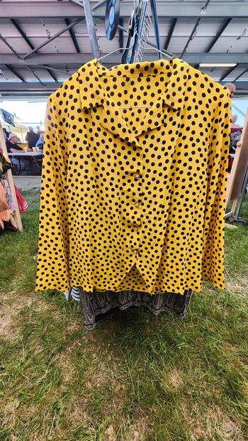 Chemisier fluide et leger à pois vintage 80s