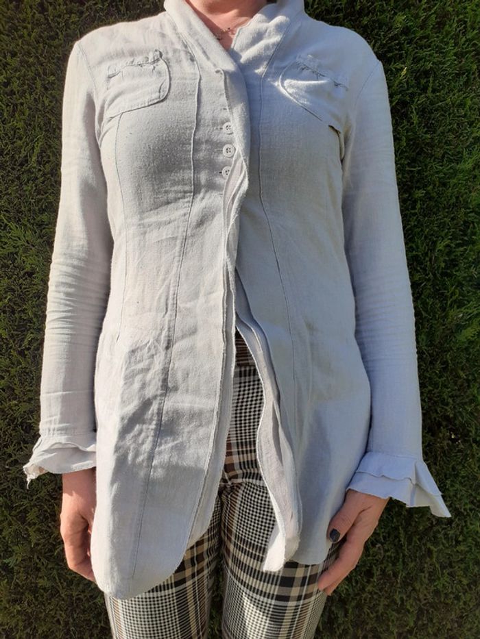 Magnifique tunique en lin grise - photo numéro 6