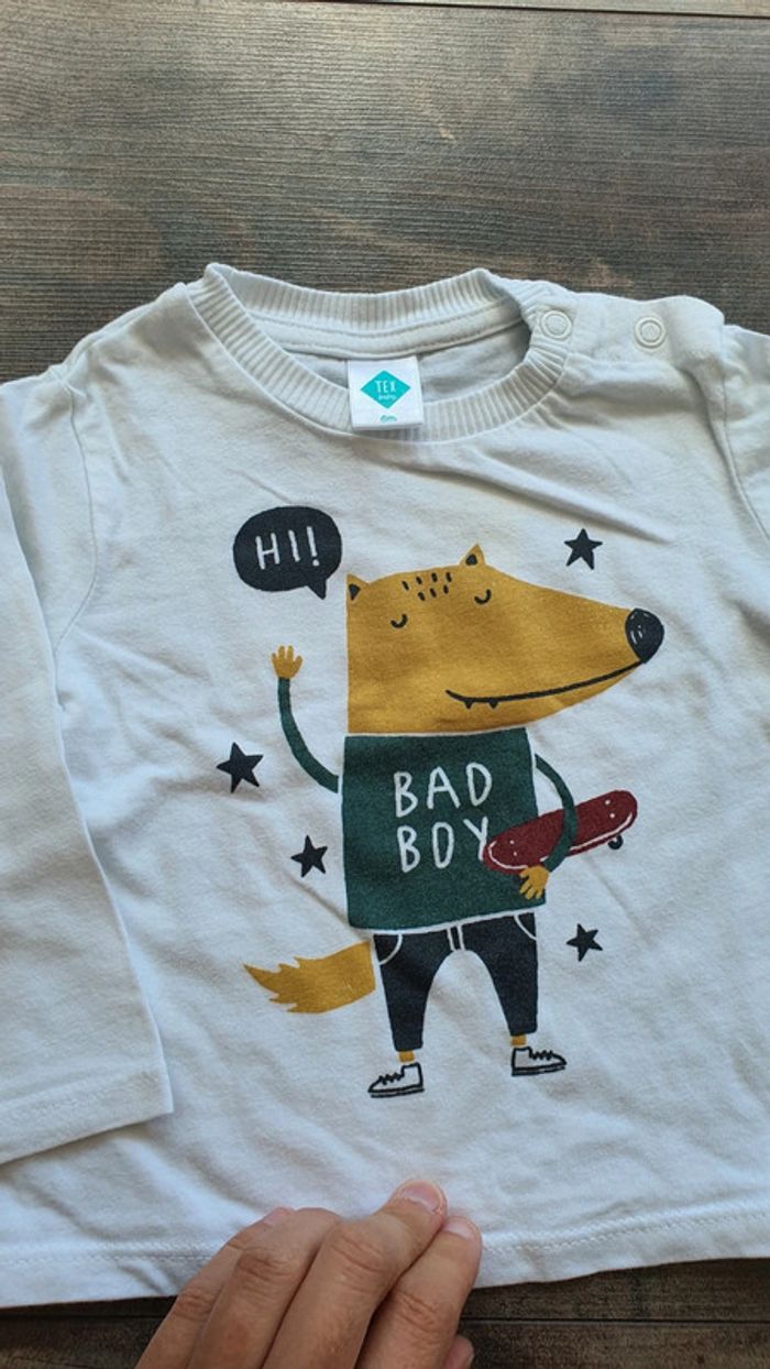 T-shirt tex 6 mois 68 cm en très bon état - photo numéro 2