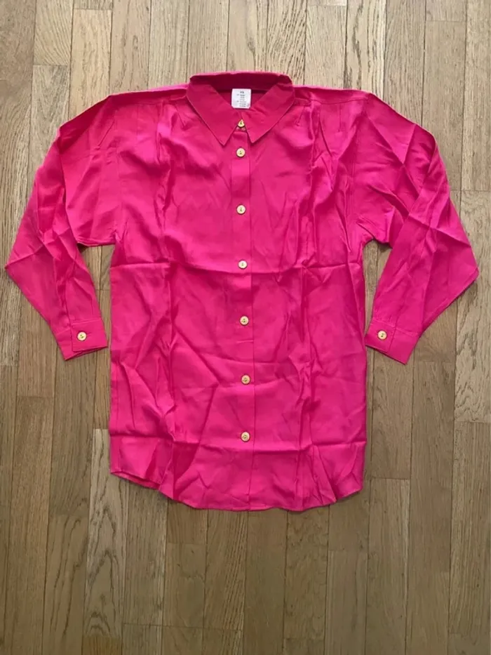 Chemisier vintage rose fushia neuf taille 34/36 - photo numéro 2