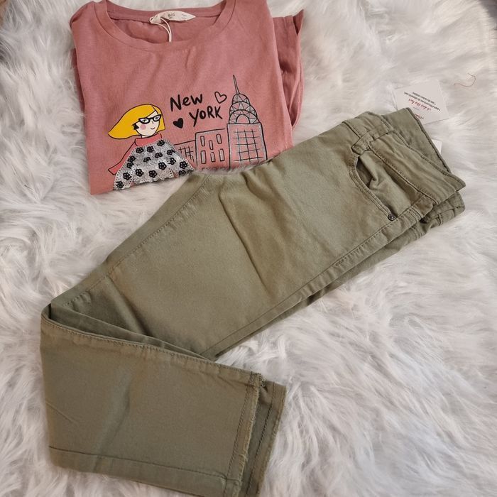 NEUFS (non portés )🏷🏷😍🤩⚘️ensemble pantacourt et teeshirt ml 7 ans fille 🌺⚘️ - photo numéro 2