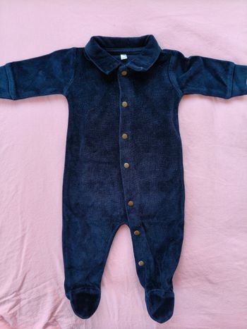 Pijama chaud mixte Zeeman bleu marine velours 50 cm