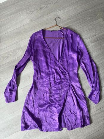 Robe satine violette Bershka S 