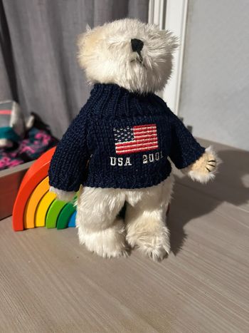 Peluche américain en pull avec drapeau américain