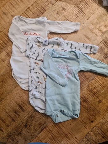 Lot 3 bodies petit bateau 3 mois