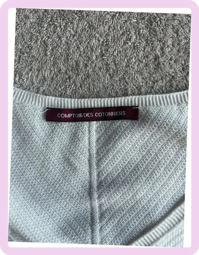 T-shirt blanc épais Comptoir des Cotonniers – Taille L – 100 % Coton - photo numéro 3