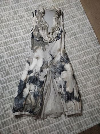 Robe mi-longue crème écru beige lin siste's taille 36 38