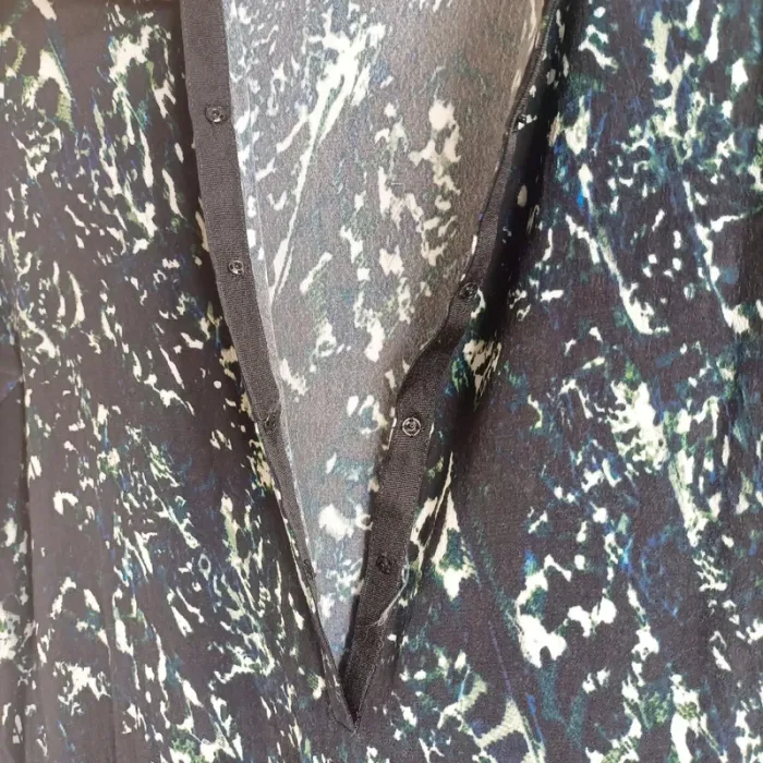 Robe fluide IKKS noire imprimé abstrait taille 40 manches courtes A510 - photo numéro 8