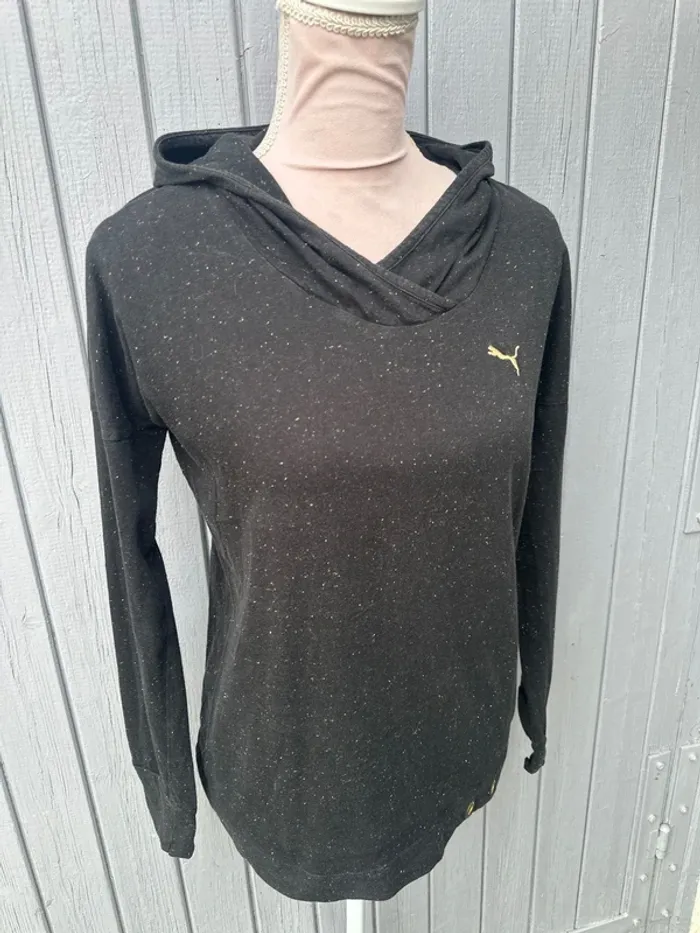 Sweat à capuche manches longues été léger noir coloré Puma femme 38/M - photo numéro 2
