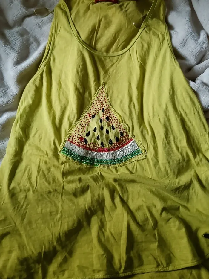 Débardeur EDC esprit M jaune vert pastèque