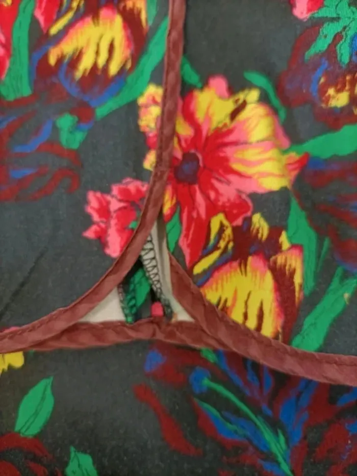Pantalon fleuri Armand Ventilo taille 38 en coton et soie A211 - photo numéro 8