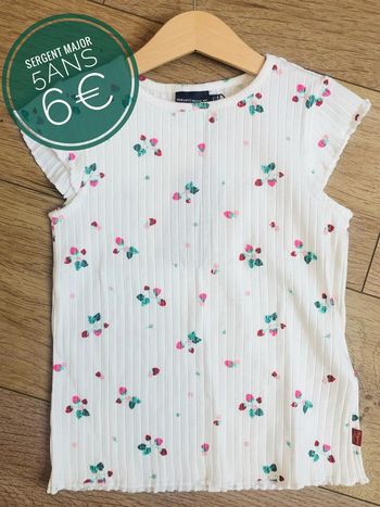 Tee-shirt Sergent major blanc en 5ans