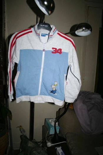 🌸👍Nouveauté 👍#Veste #mixte zippée grise /bleue #Donald "#Disney" Taille 8 ans 🌸