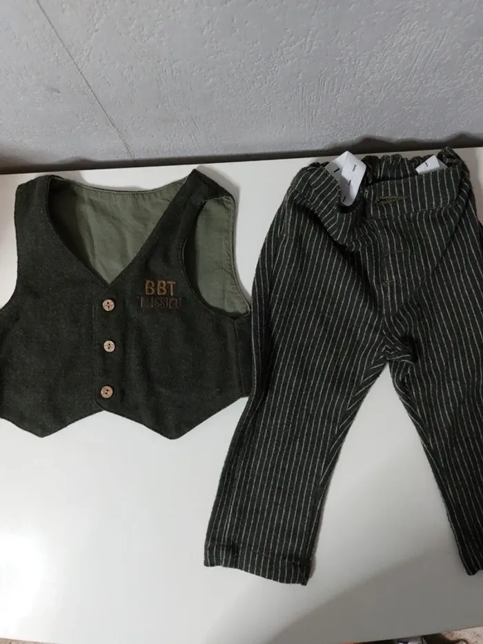 Ensemble gilet vert foncé " bebetto " - photo numéro 3