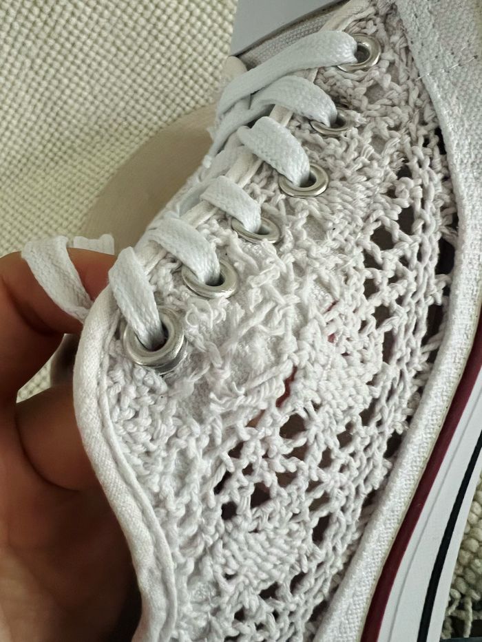 Baskets basses en toile et macramé taille 38 Kiabi - photo numéro 6