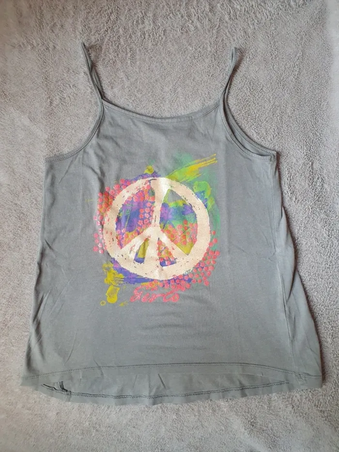 Débardeur gris avec dessin Orchestra taille 12 ans