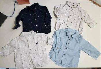 Lot de 4 chemises manches longues neuves taille 3 mois