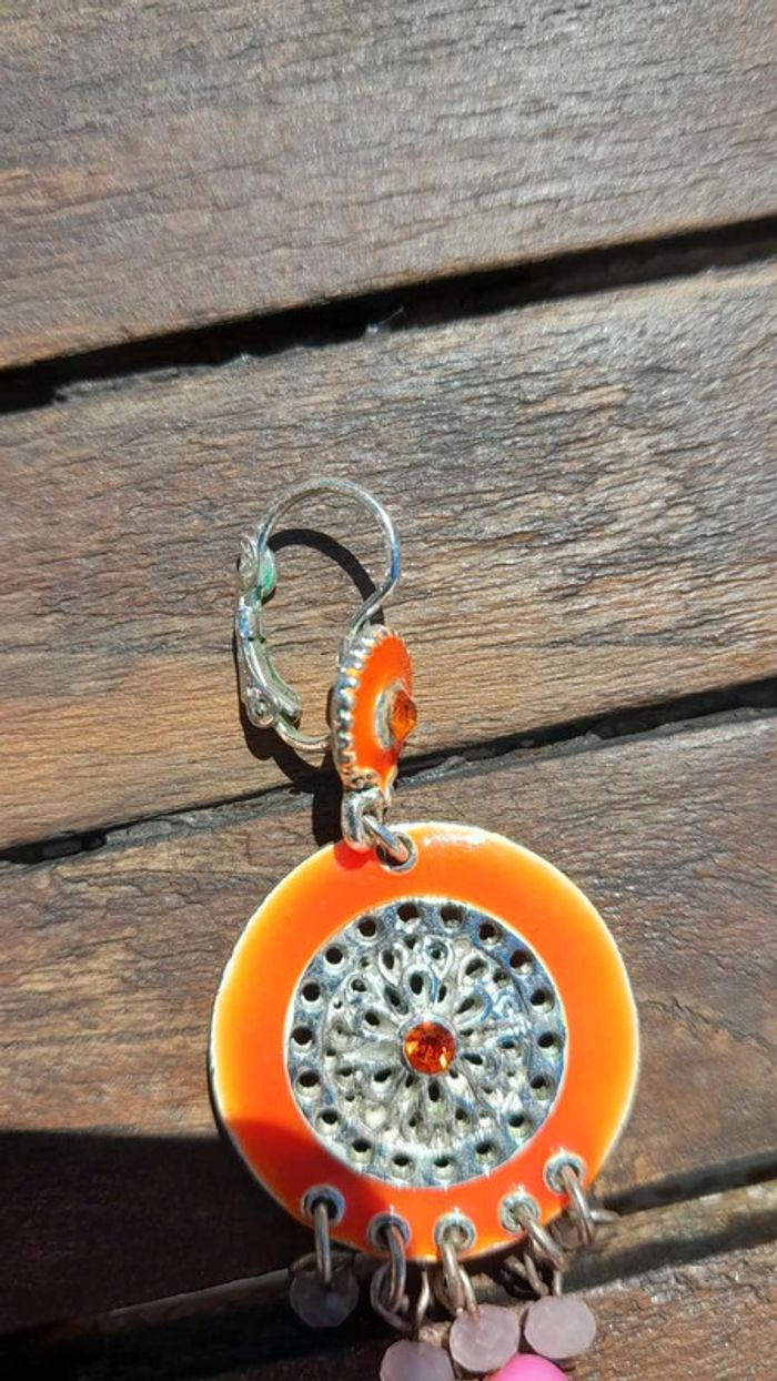 Boucles d'oreilles oranges - photo numéro 2