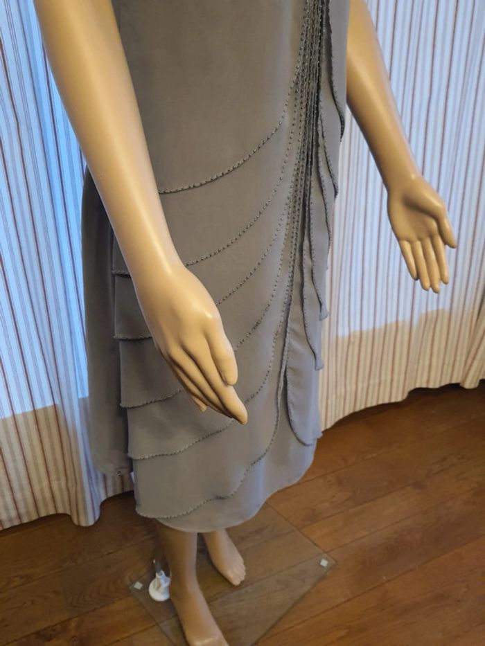 Robe de soirée gris clair Lautinel taille 4 (L) - photo numéro 5