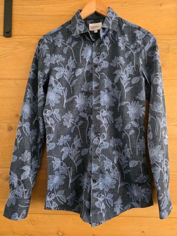 Chemise ville extra slim fleurie S devred