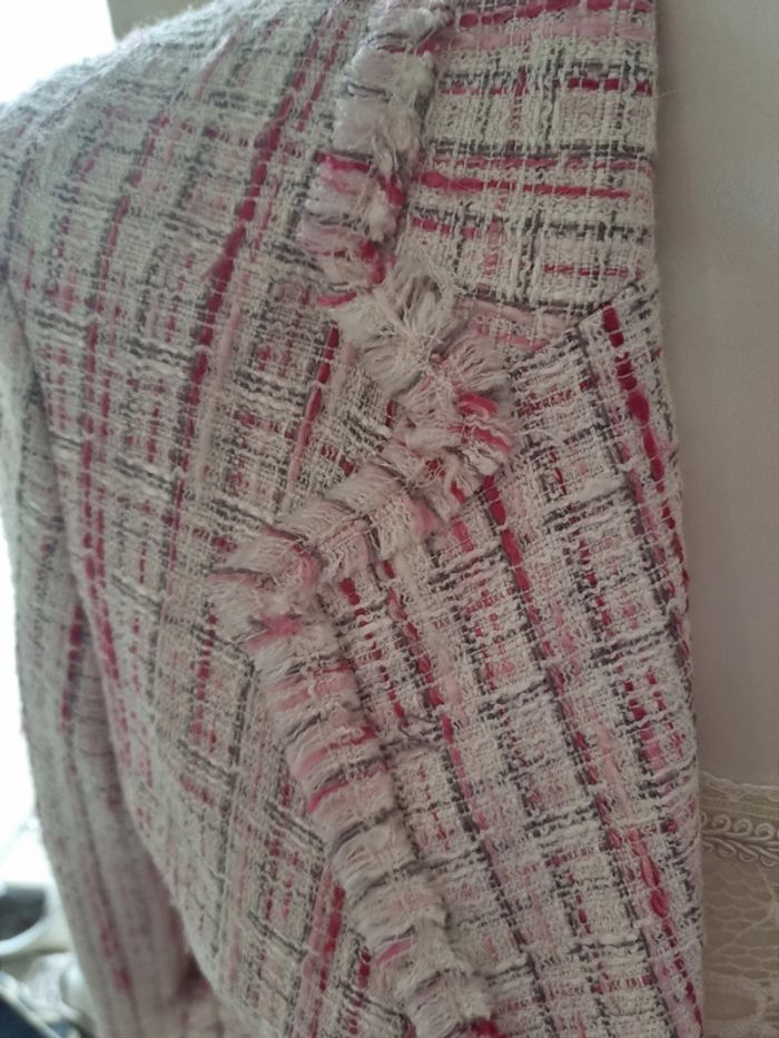 Veste jacquard rose - photo numéro 2