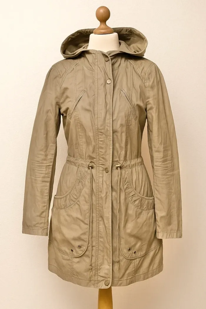 Veste trench kaki avec capuche de New Look – taille 34 / XS