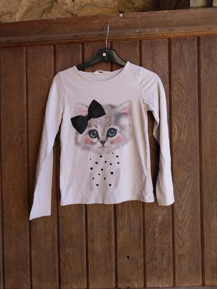 Tee-shirt manche longue fille 7.8 ans h&m