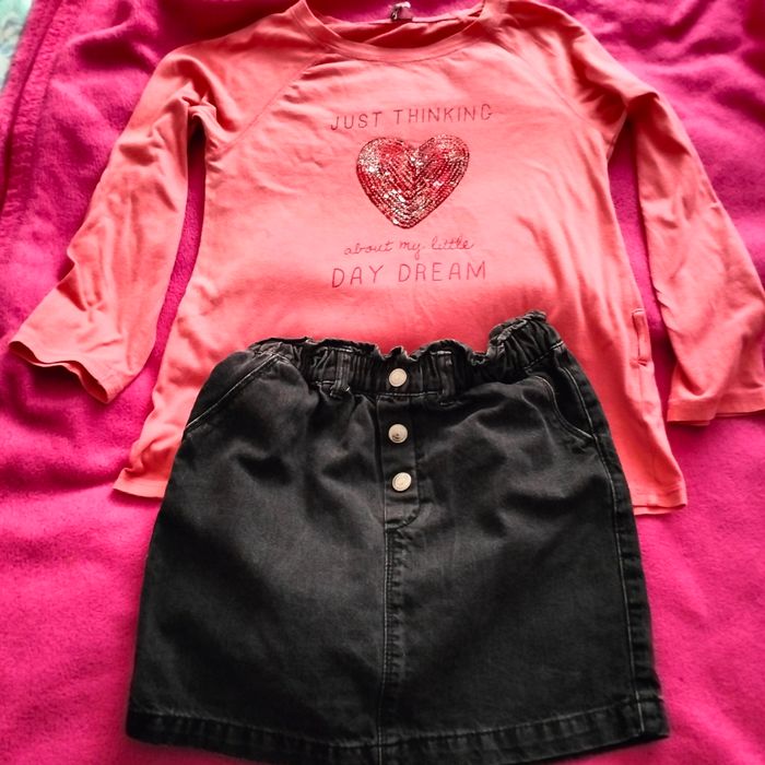 Ensemble jupe et t-shirt à manches longues pour fille, taille 8 ans