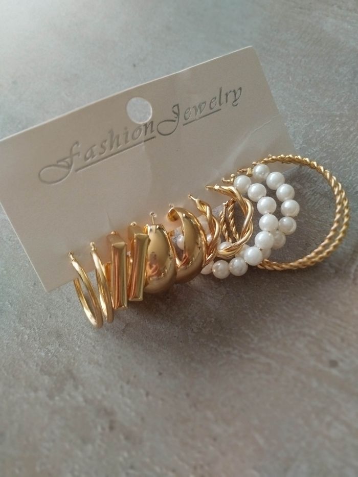 Lot 6 paires de boucles d'oreilles femme en - photo numéro 4