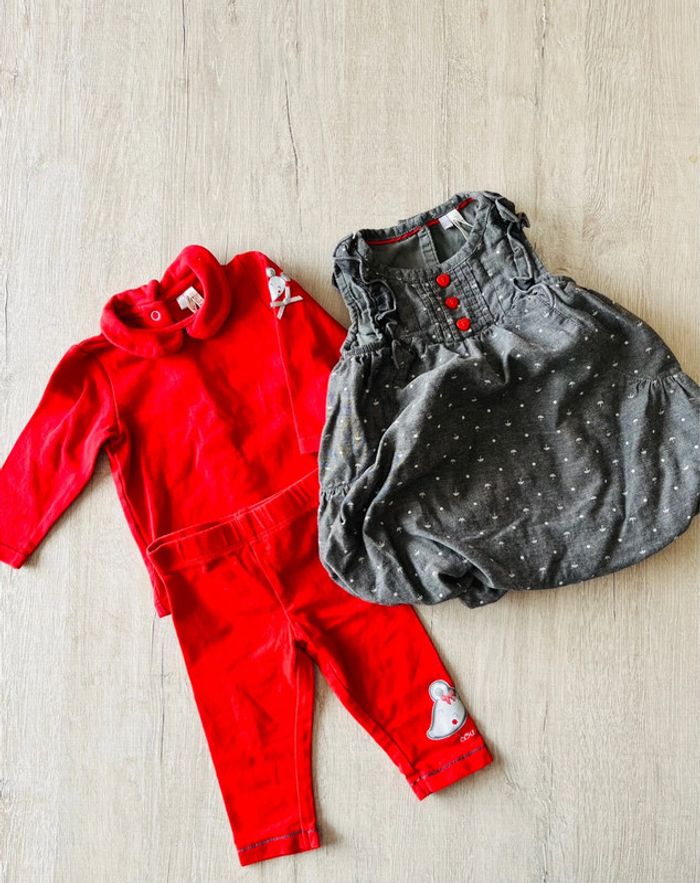 Robe,tee-shirts et legging bébé fille orchestra