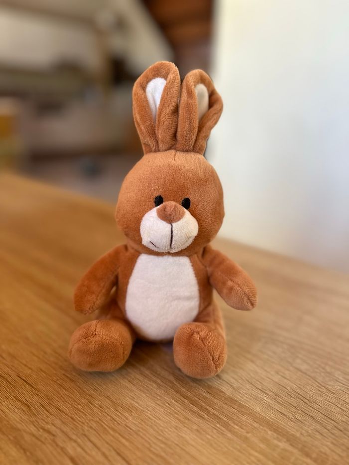 Petit doudou lapin marron – Très bon état