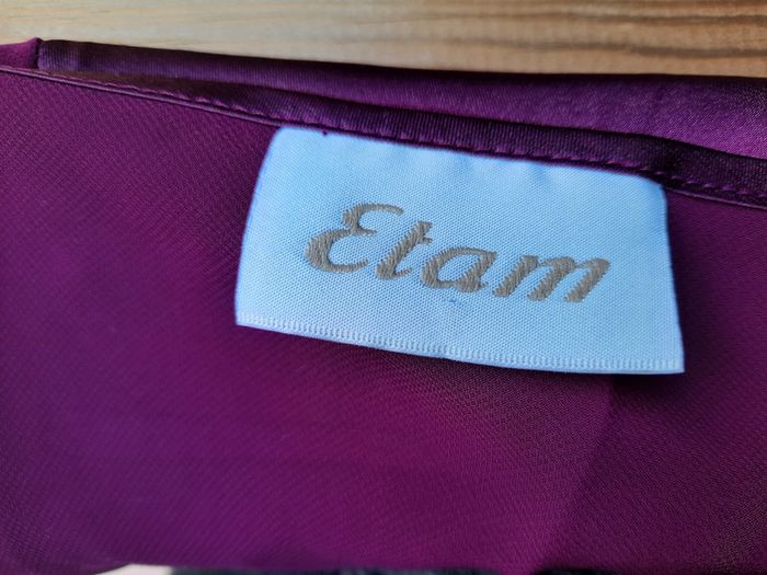 Superbe pyjama 2 pièces Etam, satin et transparent, violet, taille 38 - photo numéro 12