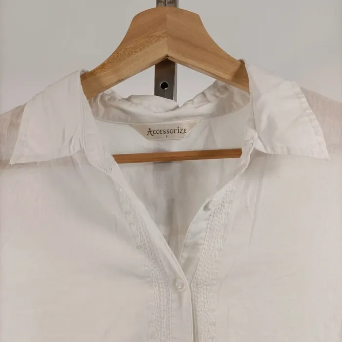Chemise longue blanche - Accessorize chemise blanche coton Taille S - A039 - photo numéro 2