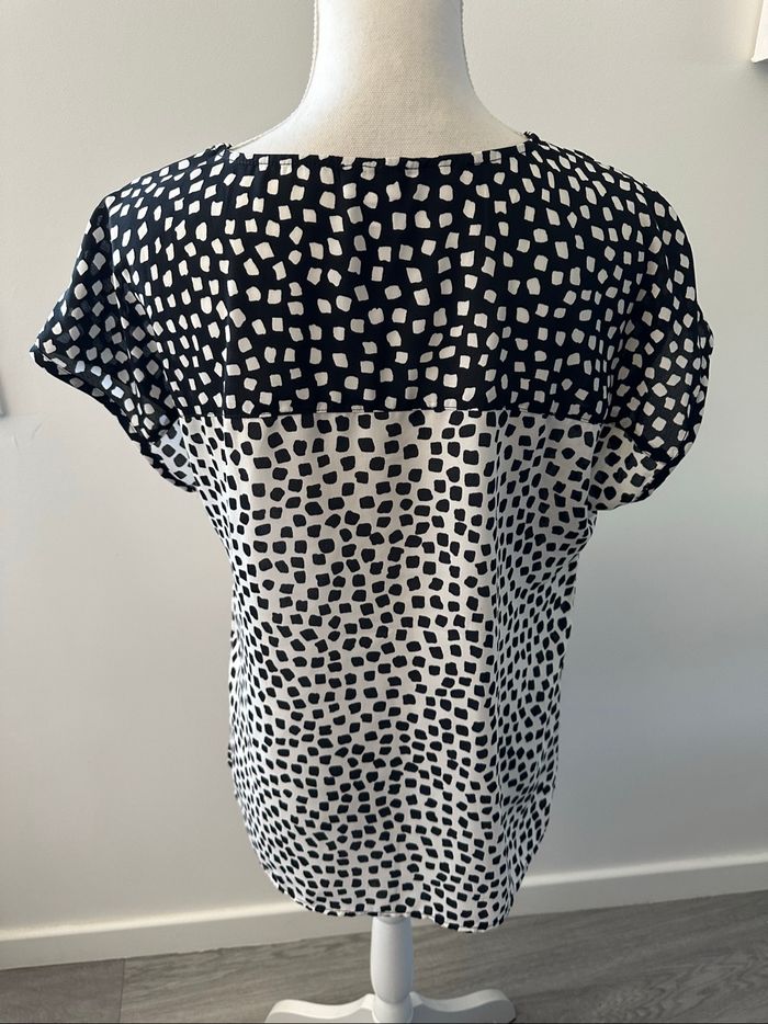 Blouse bariolée noire et blanche Mona T40 L - photo numéro 5